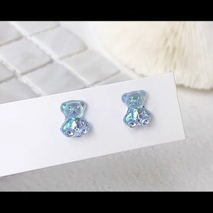 2/$7 Sterling silver teddy bear earrings